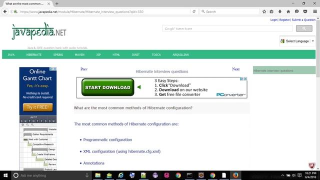 What are the most common methods of Hibernate configuration?
- javapedia.net смотреть онлайн