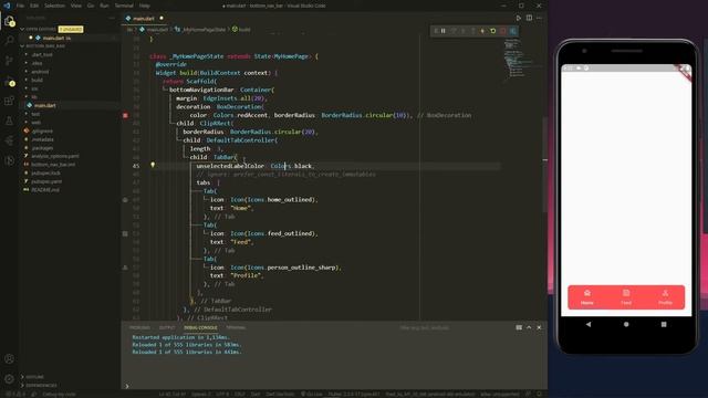 Custom Bottom Navigation Bar With Animation in Flutter | Flutter UI Tutorials | code смотреть онлайн