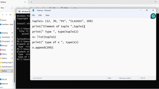 Python Lecture 31: How to update a tuple? (in Hindi) смотреть онлайн