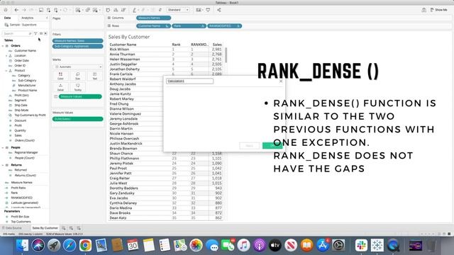Tableau Rank Functions смотреть онлайн