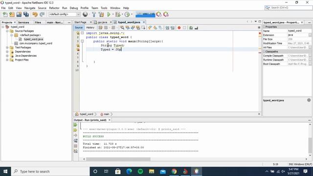 A PROGRAM IN JAVA THAT DISPLAYS IN A MESSAGEBOX WHATEVER IS TYPED || APACHE NETBEANS 12.3 смотреть онлайн