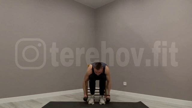 Упражнения на плечи в домашних условиях "Разводка гантелей в наклоне на стуле" смотреть онлайн