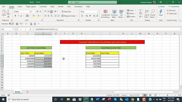 Convert Unix time to Excel date and vice versa смотреть онлайн