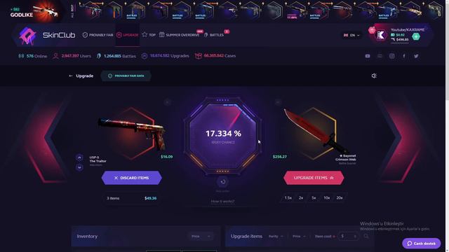 UPGRADE İLE BAYONET KATLAMAYI DENEDİM ! SKINCLUB PROMO CODE - skinclub case opening смотреть онлайн
