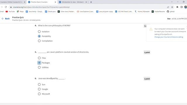 COURSERA : CORE JAVA || INTRODUCTION TO JAVA WEEK 1 QUIZ ANSWERS смотреть онлайн
