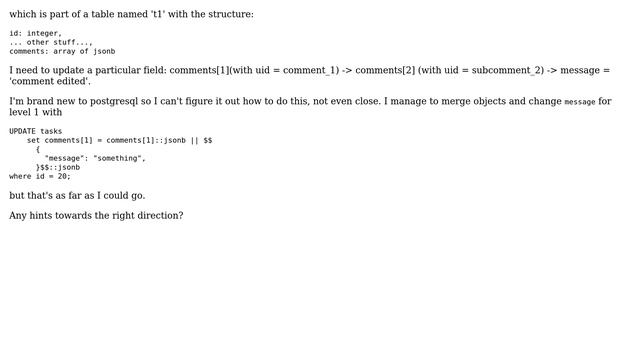 Databases: How to update PostgreSQL array of jsonb? смотреть онлайн