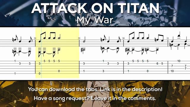 Attack on Titan S4 OP 6 - My War Guitar Tutorial [TABS] (Fingerstyle) смотреть онлайн