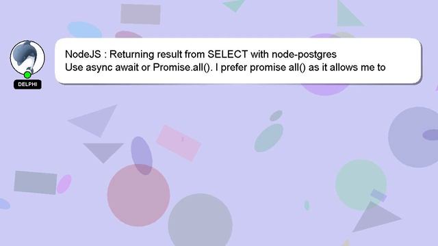 NodeJS : Returning result from SELECT with node-postgres смотреть онлайн