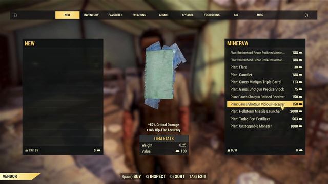 Fallout 76: MINERVA - LOCATION & PLANS - 15 January 2024