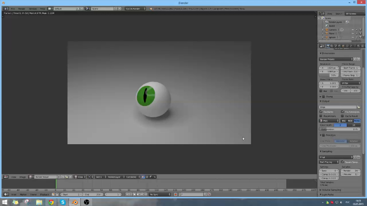 Рисуем глаз в Blender 3D смотреть онлайн