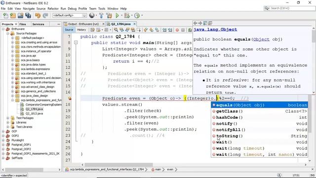 What happens if your Predicate has no generic type? (enthuware.ocpjp.v8.2.1784) смотреть онлайн