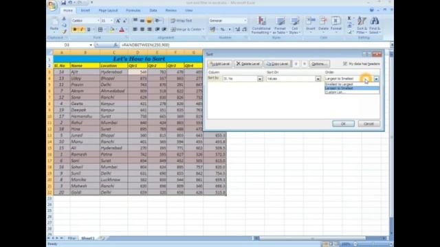 How to sort and filter in ms excel in Hindi смотреть онлайн