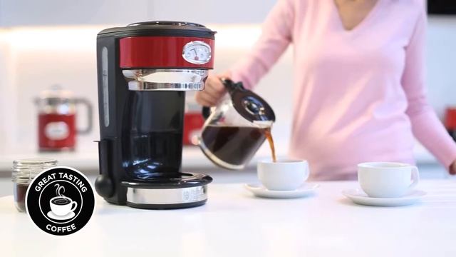 Капельная кофеварка Russell Hobbs Retro, цвет красный, 21700-56 - лайфстайл смотреть онлайн