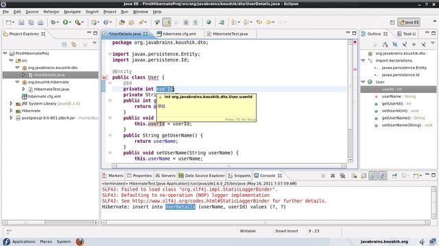 Hibernate Tutorial : 04 - hbm2ddl Configuration and Name Annotations - By Koushik Java Brain смотреть онлайн