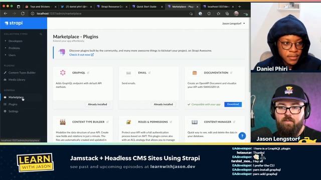 Jamstack + Headless CMS Sites Using Strapi (with Daniel Phiri) — Learn With Jason смотреть онлайн