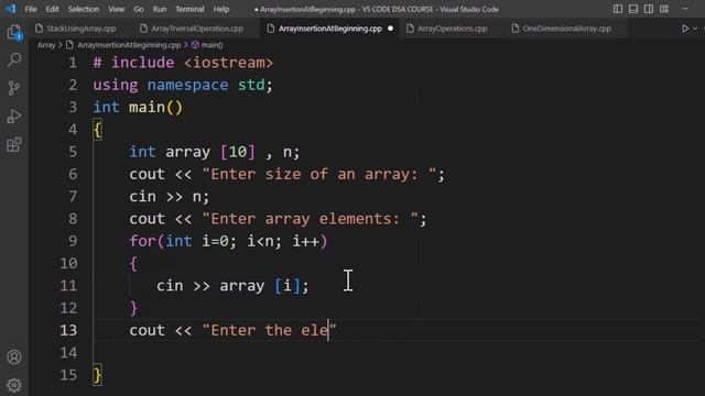 Insertion in Array in Data Structure - At the beginning - C++ Program - Coding With Clicks смотреть онлайн