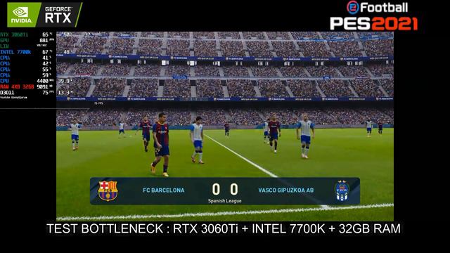 PES 2021 RTX 3060TI +7700K TEST ( BOTTLENECK ) 2K 75FPS PC MAX SETTINGS смотреть онлайн
