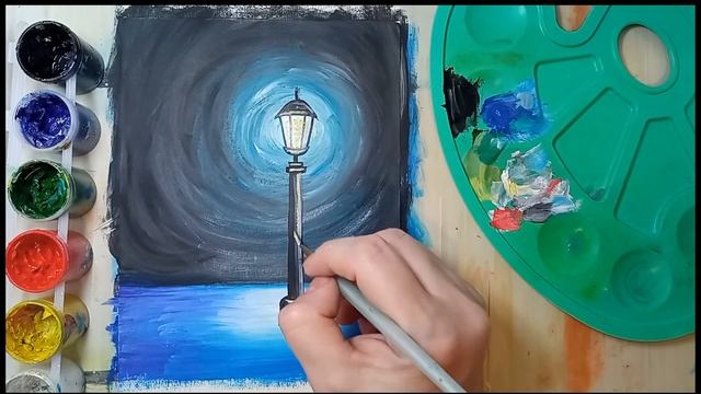 КАК нарисовать "Фонарь и снег" ГУАШЬЮ/ Рисование для начинающих смотреть онлайн