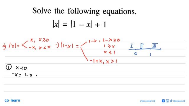 Solve the following equations. |x|=|1-x|+1 смотреть онлайн