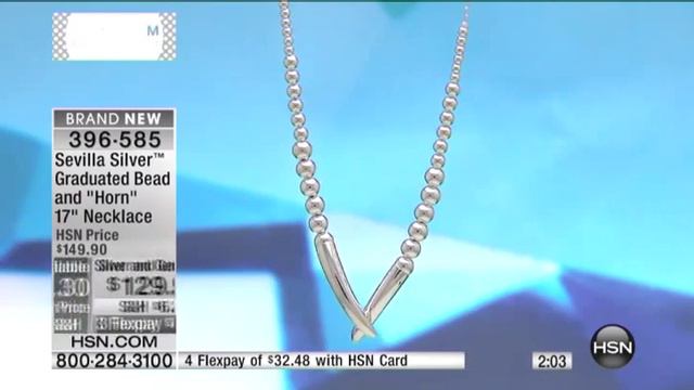 Sterling Silver Graduated Bead and Horn 17 Necklace смотреть онлайн