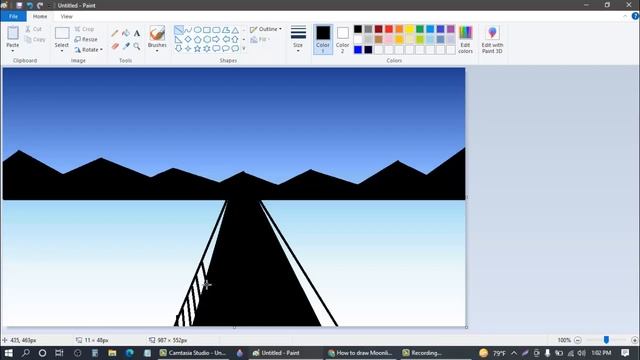 How to Draw a Night Sky in MS-Paint||Drawing in MS-Paint смотреть онлайн