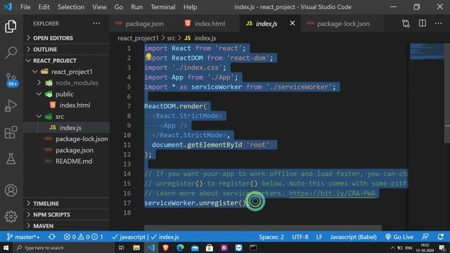 3.Folder Structure in React JS| First React JS Program | Babel JS | ReactJS Tutorial HINDI смотреть онлайн
