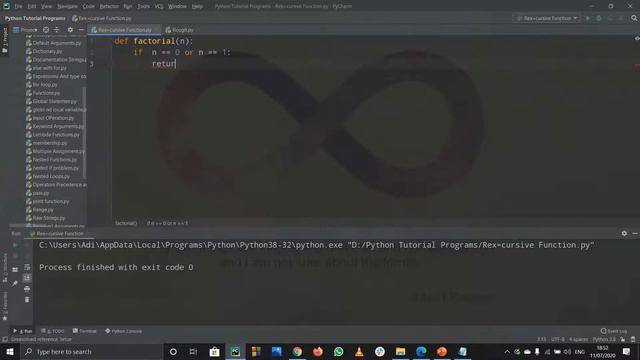 #47-PYTHON TUTORIAL | RECURSIVE FUNCTIONS | FACTORIALS смотреть онлайн