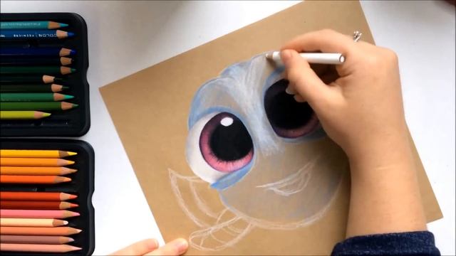 HOW TO DRAW BABY DORY | prismacolor pencils смотреть онлайн