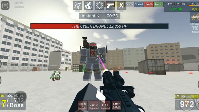 Minigun on Insta-kill (Headphone and Unsatisfying warning) - Roblox Zombie Uprising смотреть онлайн