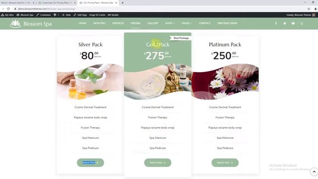 How to configure Pricing Page Template | Blossom Spa Pro WordPress Theme смотреть онлайн