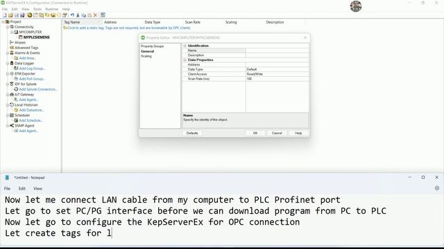PLC S7-300 CPU 314C-2DP connect with KEPServerEX via Profinet module смотреть онлайн