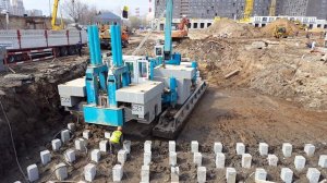 Цикл вдавливания свай часть 2 Москва