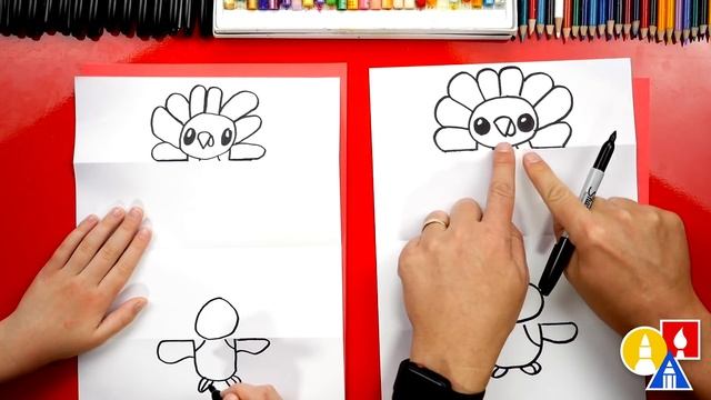 How To Draw A Turkey Stack For Thanksgiving - Folding Surprise смотреть онлайн