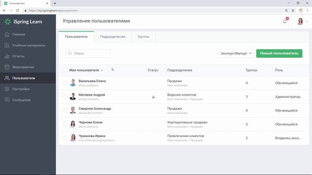 3. Добавляем сотрудников в iSpring Learn смотреть онлайн