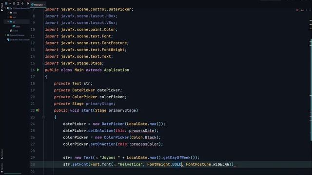JavaFX-DatePicker ColorPicker Widget-VBox-HBox-Text смотреть онлайн