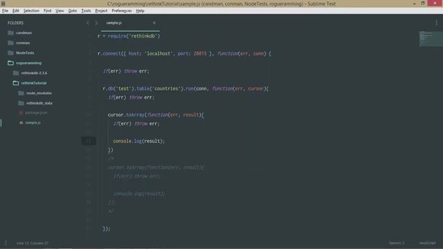 RethinkDB - 04 - Reading Table Documents using Data Explorer & JSON Stringify смотреть онлайн