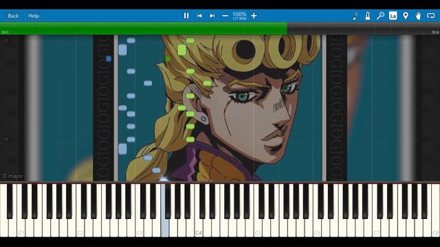 Jojo's Bizarre Adventure - Giorno's Theme [Syntesia Piano Tutorial] смотреть онлайн