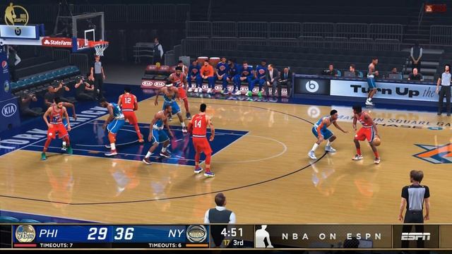Embiid and Simmons vs Barrett, Randle and Robinson in MSG | 76ers @ Knicks | Fully Modded NBA2K21 P смотреть онлайн
