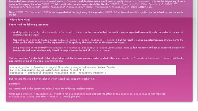Change 'ORDER BY' Chain on ActiveRecord Subset смотреть онлайн