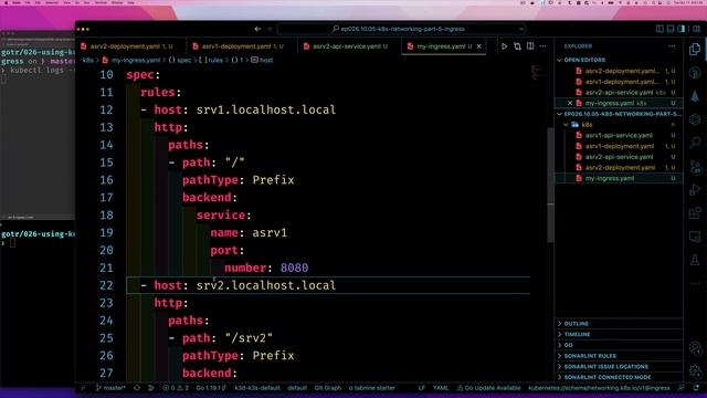 ep26.10.5 - Kubernetes Networking - Ingress - Part 5 - Hostname Routing смотреть онлайн
