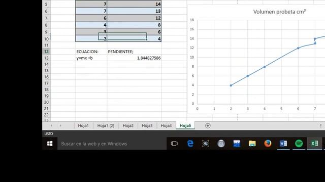 Graficar en Excel 2013 una tabulación y obtener pendiente y ecuación de la recta. смотреть онлайн