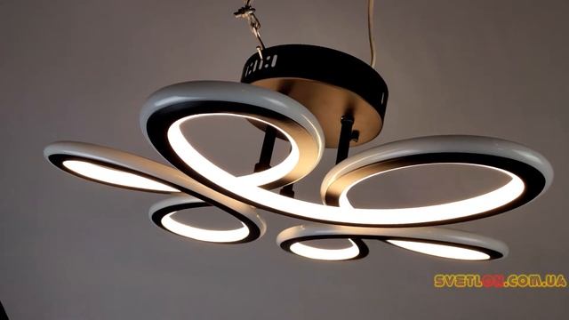 Черная светодиодная LED люстра c пультом ду 097/124W смотреть онлайн