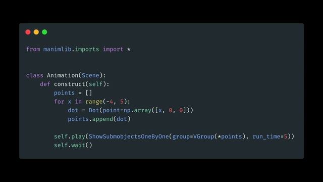 Manim Example | ShowSubmobjectsOneByOne Animation Effect смотреть онлайн
