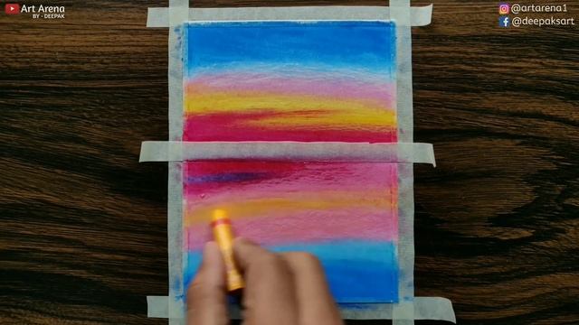 Egret Sunset Landscape Drawing for Beginners with Oil Pastels - step by step смотреть онлайн