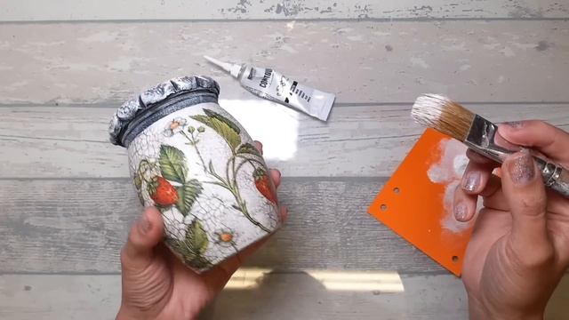 Decoupage jar with handmade strawberries ??? смотреть онлайн