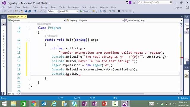 CIS151 Regex in C# Console App смотреть онлайн