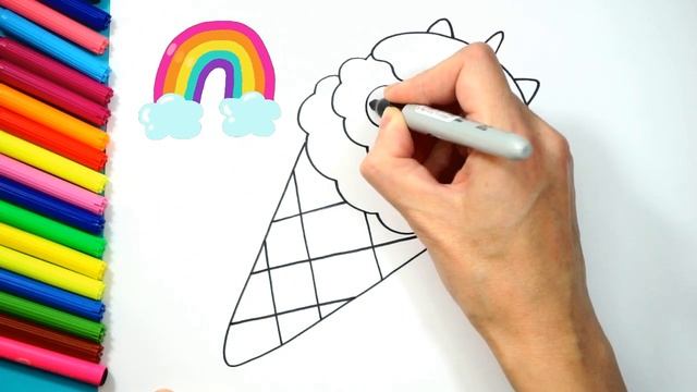 Dibujo de helado para niños/Drawing cute ice cream for kids/Рисунок мороженого для детей смотреть онлайн