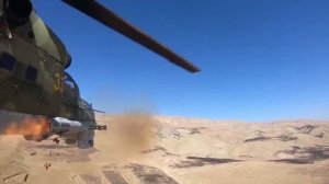 Боевые стрельбы ударного вертолета Ми-24 (Россия)