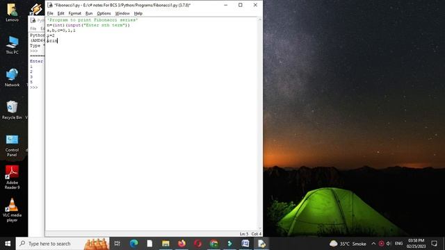 Python Program To Print Fibonacci Series смотреть онлайн
