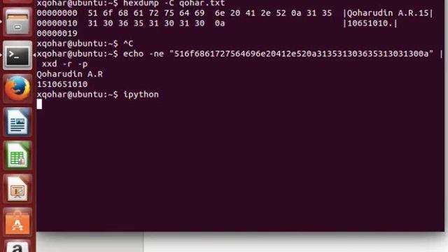 VIM, HEXDUMP, PYTHON, IPYTHON, MD5SUM, SHASUM UBUNTU TUTORIAL смотреть онлайн